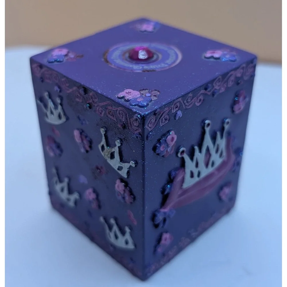 Claire's Vintage Purple 2001 Box Piggy Bank  Prince Charming Coin Bank Trinket